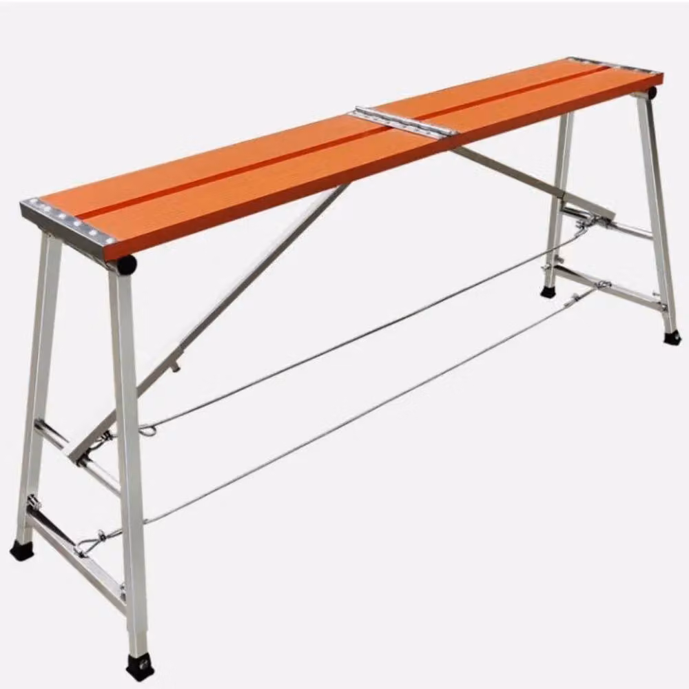 Piattaforma in alluminio pieghevole - Piattaforma di lavoro per ponteggi - Capacità di carico: 250 kg - 5 livelli di altezza regolabili da 70 a 120 cm - Antiscivolo - Ampia superficie di lavoro - Portatile - Resistente alla ruggine