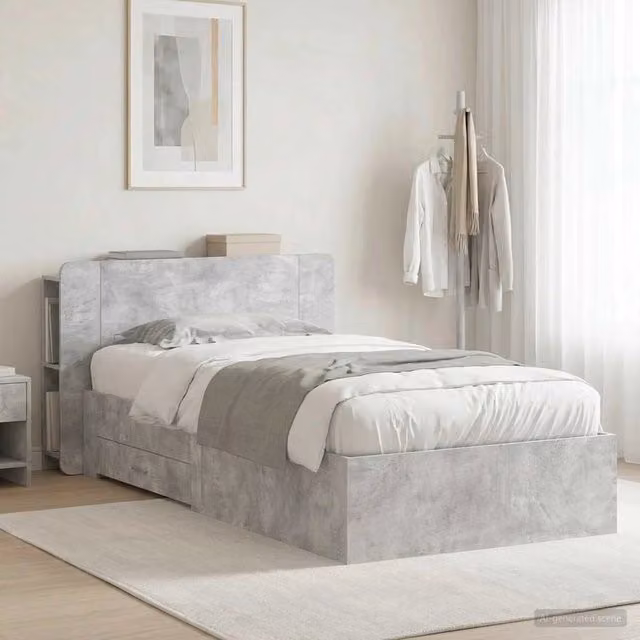 Telaio del letto con storage Grigio Cemento 80 x 200 cm 3433703