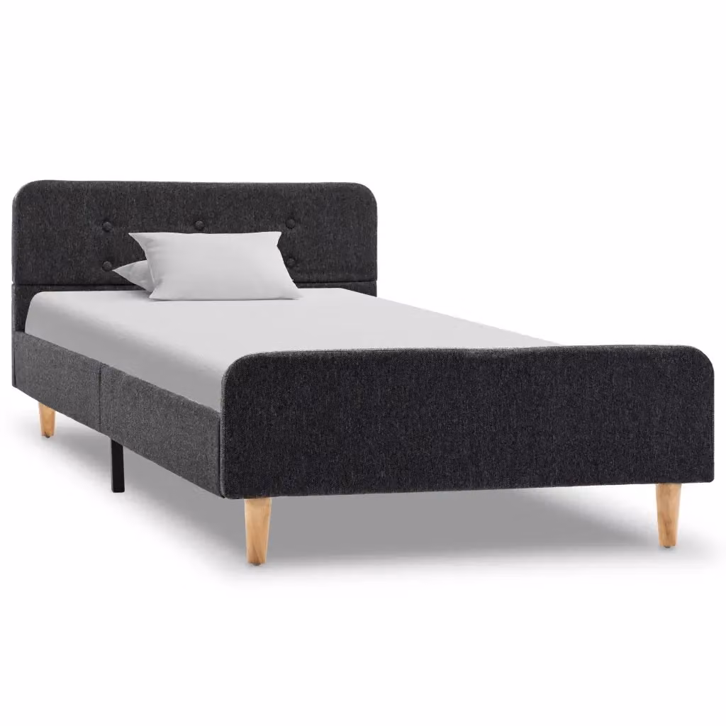 Giroletto vidaXL Grigio con Struttura Imbottita in Tessuto e Listelli in Legno L: 200 cm, P: 100 cm, H: 30 cm – 2