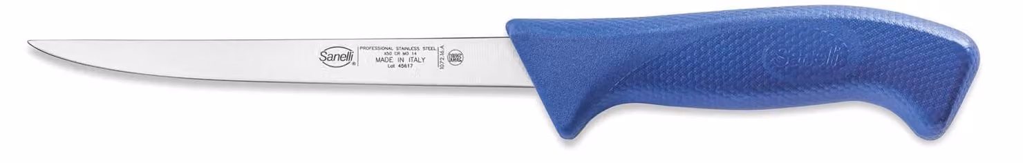 Coltello Filettare Pesce Linea Skin Azzurro, Cm.16