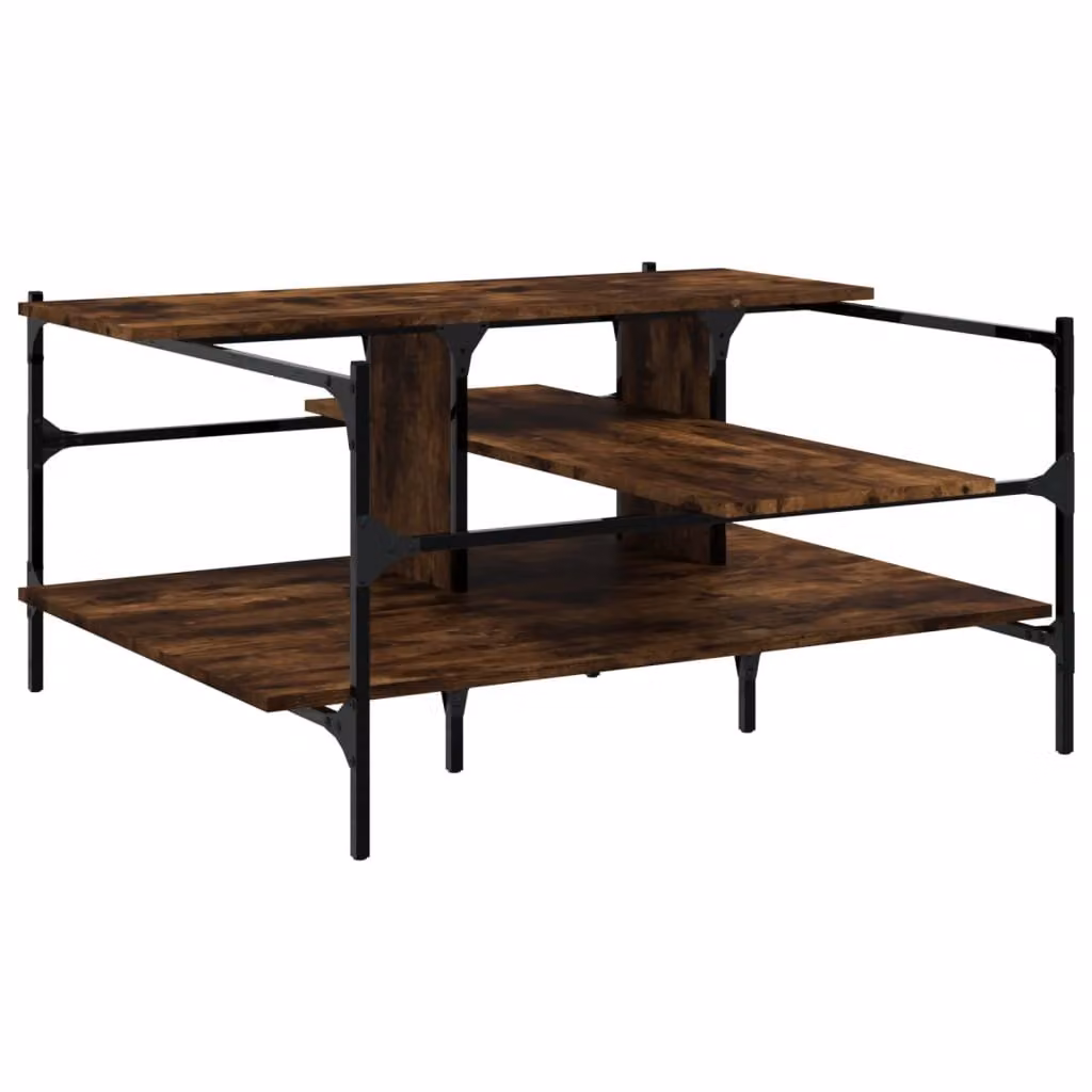 Tavolino in rovere fumé 100x100x48,5 cm materiale a base di legno