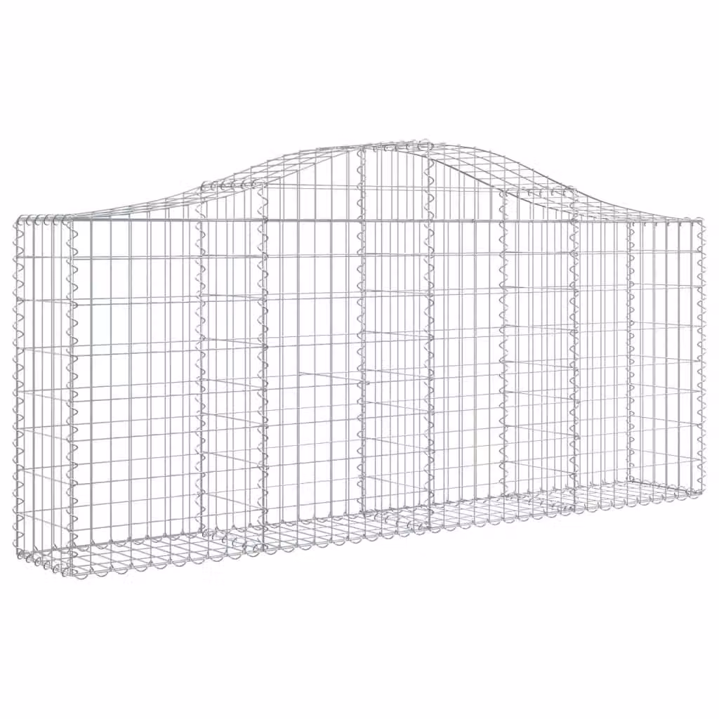 Cesto Gabbione ad Arco 200x30x80/100 cm Ferro Zincato