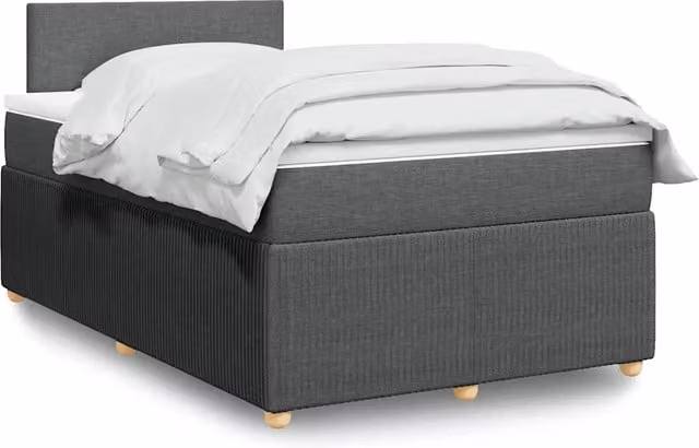 Giroletto a Molle con Materasso Grigio Scuro 120x190cm Tessuto 3287389
