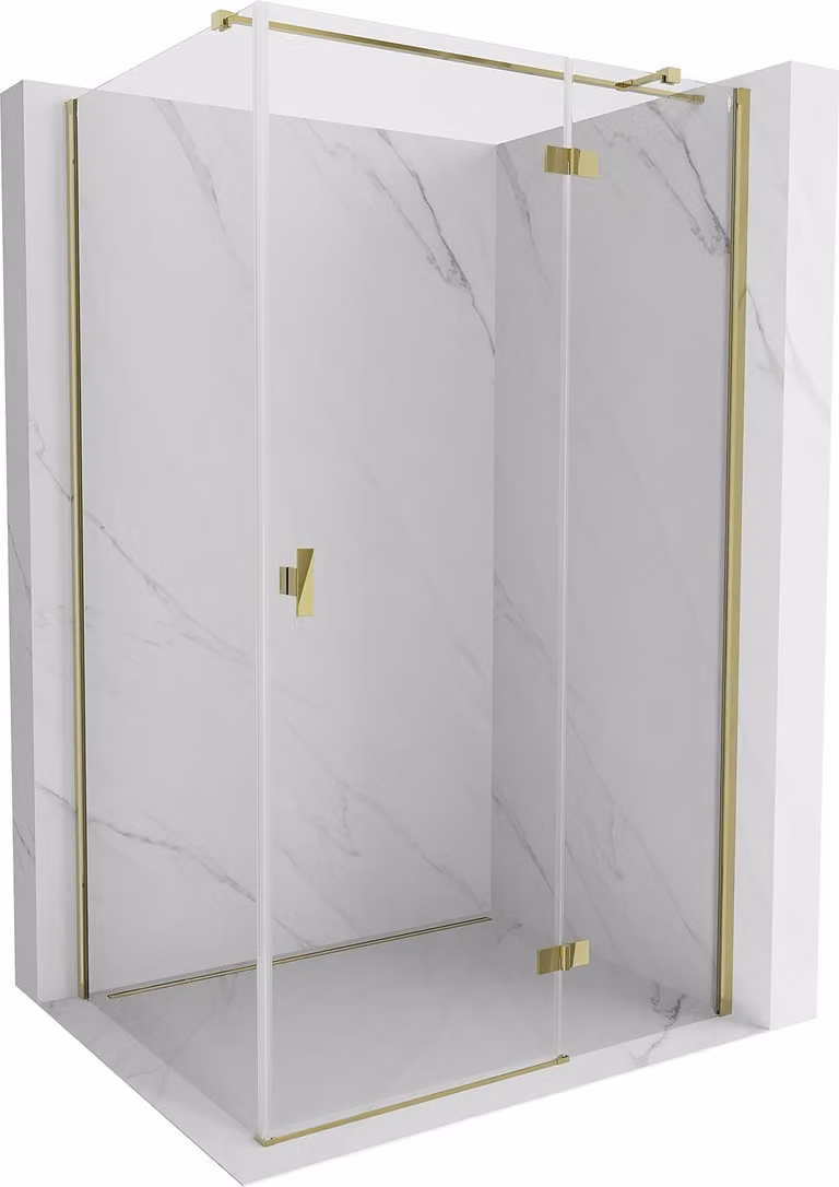 Mexen Mist-H T cabina doccia battente destra 95 x 85 cm, trasparente, oro - 8A5T-095-085-50-00-P