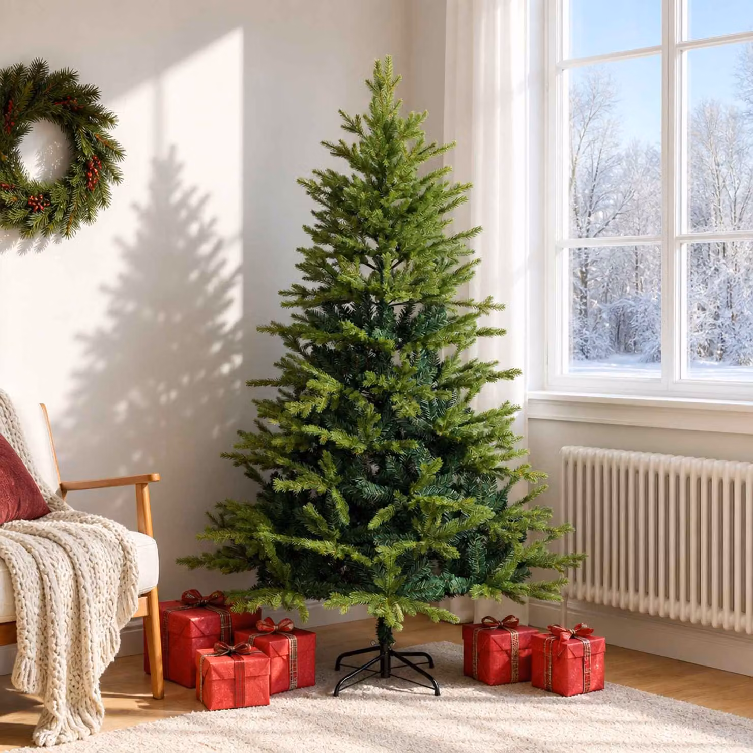 vidaXL Albero di Natale Artificiale con Rami Pieghevoli 180 cm