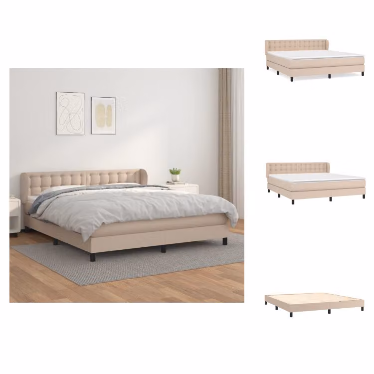 vidaXL Materasso per letto a molle insacchettate cappuccino-marrone 160x200 cm in Pelle finta - Letti e strutture letto
