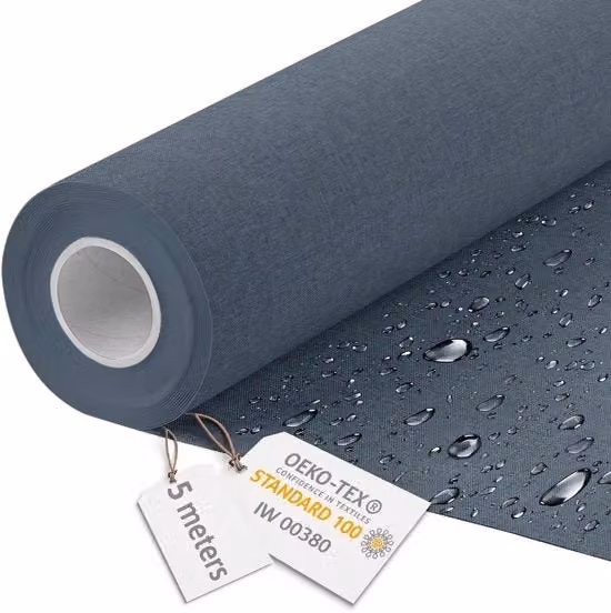 Tela acqua resistente - Tessuto per mobili a metro, Imitazione piatto 160 cm largo - Tessuto acqua resistente 220 g/m2 600D - Tessuto in PVC acqua resistente a metro, 5M