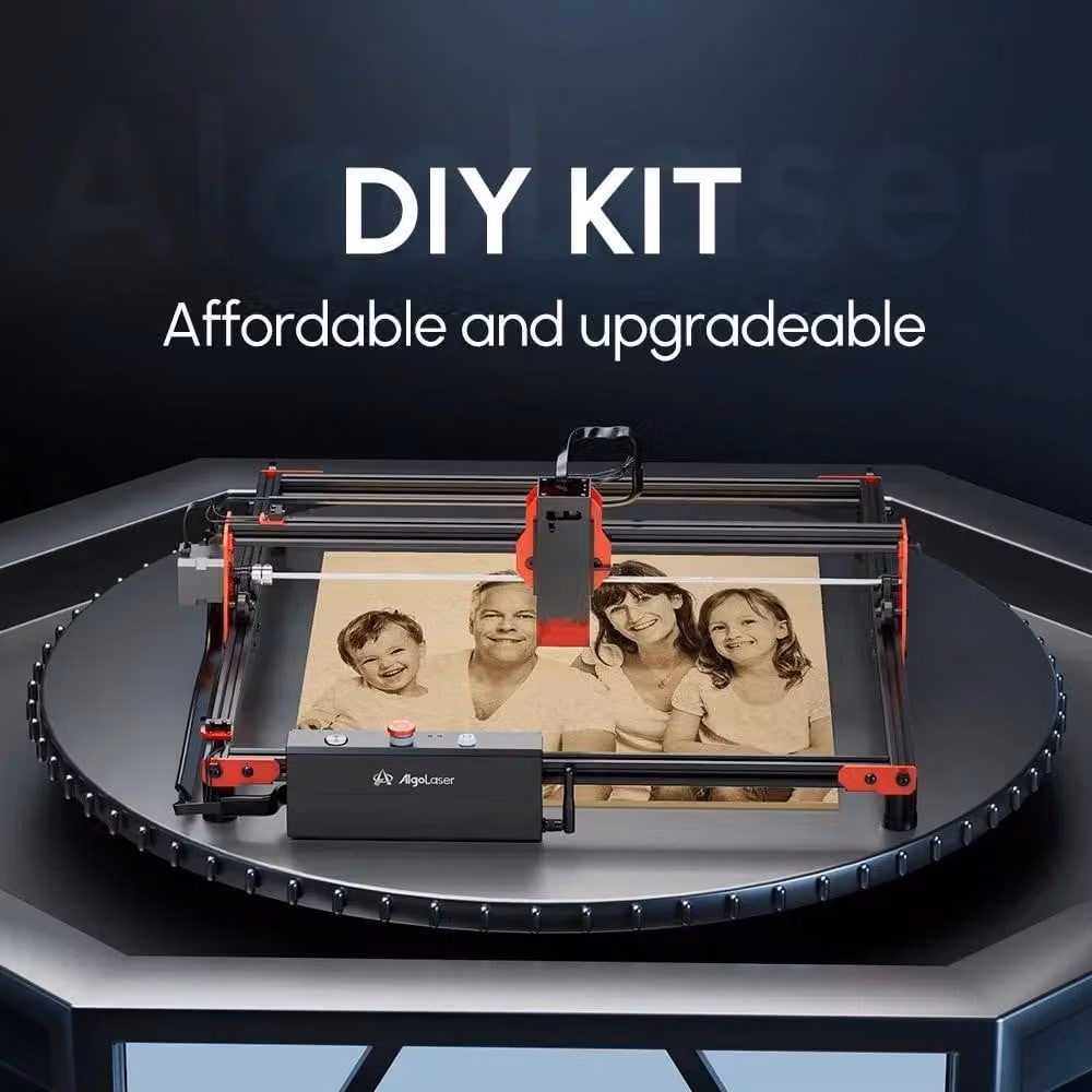 Macchina per incisione e taglio laser - KIT fai-da-te - 10 W - Area di incisione 400 × 400 mm - Velocità 12000 mm/min - Connessione Wi-Fi e funzionamento offline - Spina di tipo europeo