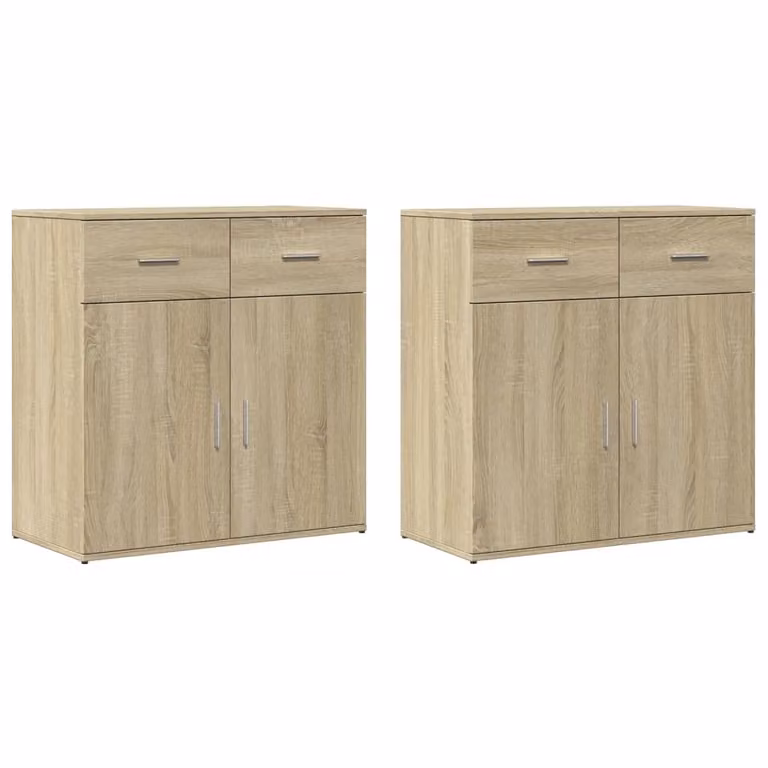 Credenze 2 pz Rovere Sonoma 79x38x80 cm in Legno Multistrato