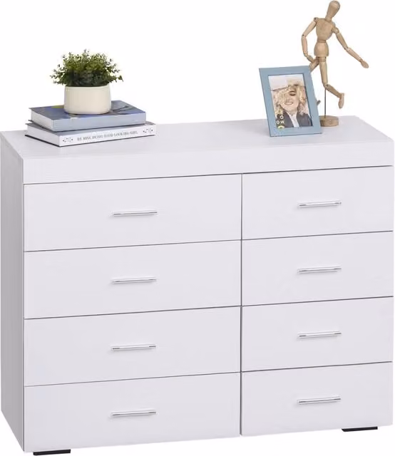 Cassettiera Benzoni in legno bianco per casa e ufficio L 90 cm x P 35 cm x H 73 cm – 1