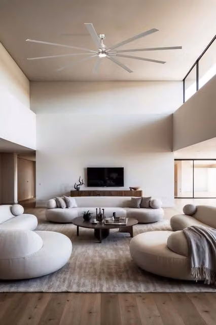 Ventilatore da Soffitto FARO BARCELONA con Luce LED e Telecomando, Colore Argento