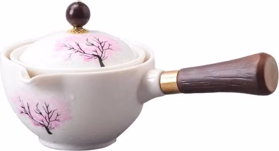 Set di Tazze e Teiera in Porocelestin con Rotazione a 360 Gradi e Theemaker in Ceramica