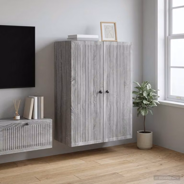Mobiletto a muro vidaXL in stile vintage grigio L: 66 cm, P: 34,5 cm, H: 90 cm
