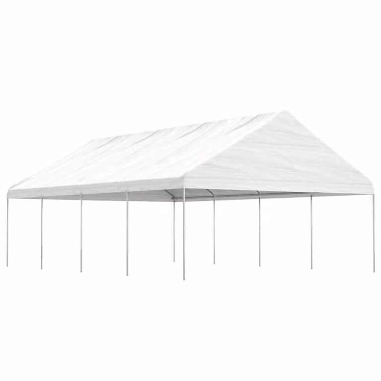 Padiglione con tetto bianco 8,92x5,88x3,75 m polietilene