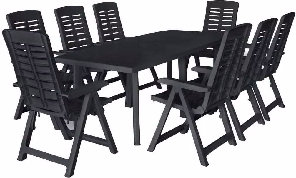 Maison Exclusive - Set da Pranzo da Giardino 9 pz in Plastica Antracite