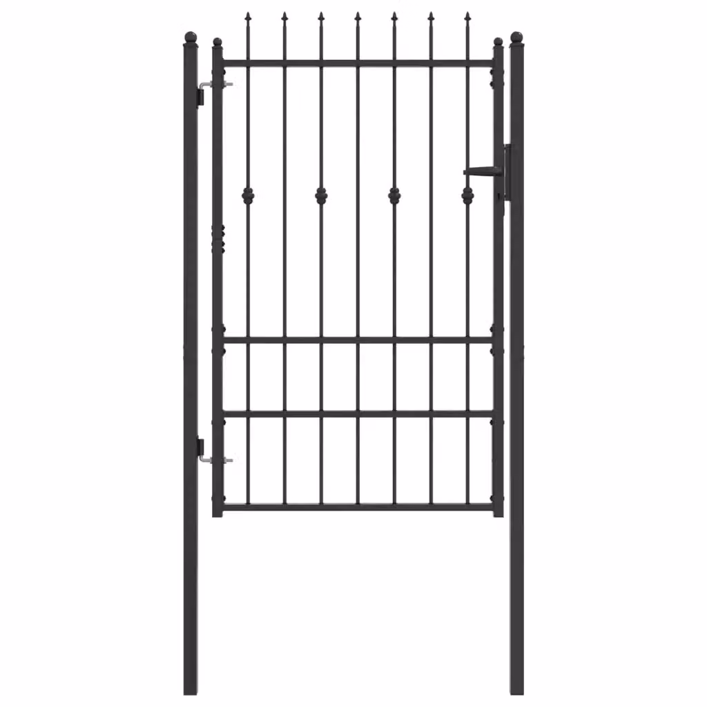 Cancello singolo per recinzione vidaXL in metallo nero L: 205 cm, H: 150 cm, P: 104 cm – 2