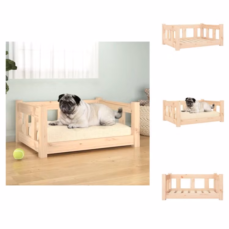 vidaXL Letto per cani 65,5x50,5x28 cm in legno massiccio di pino - Letti per cani