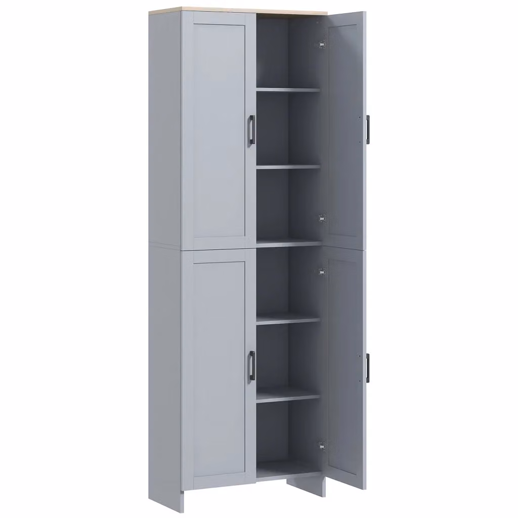 Armadio da Cucina Minimal con 4 Ante e Ripiani Interni Grigio Opaco L: 170.5 cm, P: 30 cm, H: 18.2 cm – 2