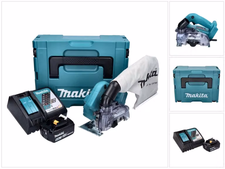 Makita DCC 500 RG1J Sega diamantata a batteria 125 mm senza spazzole 18V + 1x batteria 6,0Ah + caricabatterie + valigetta Makpac