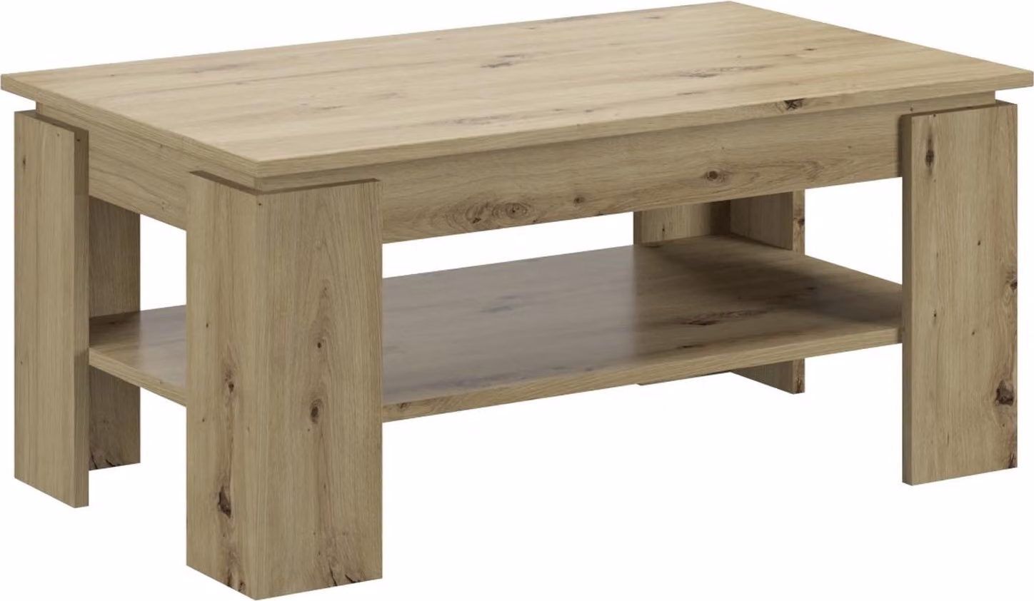 Tavolino Titan a 1 ripiano, decoro rovere.