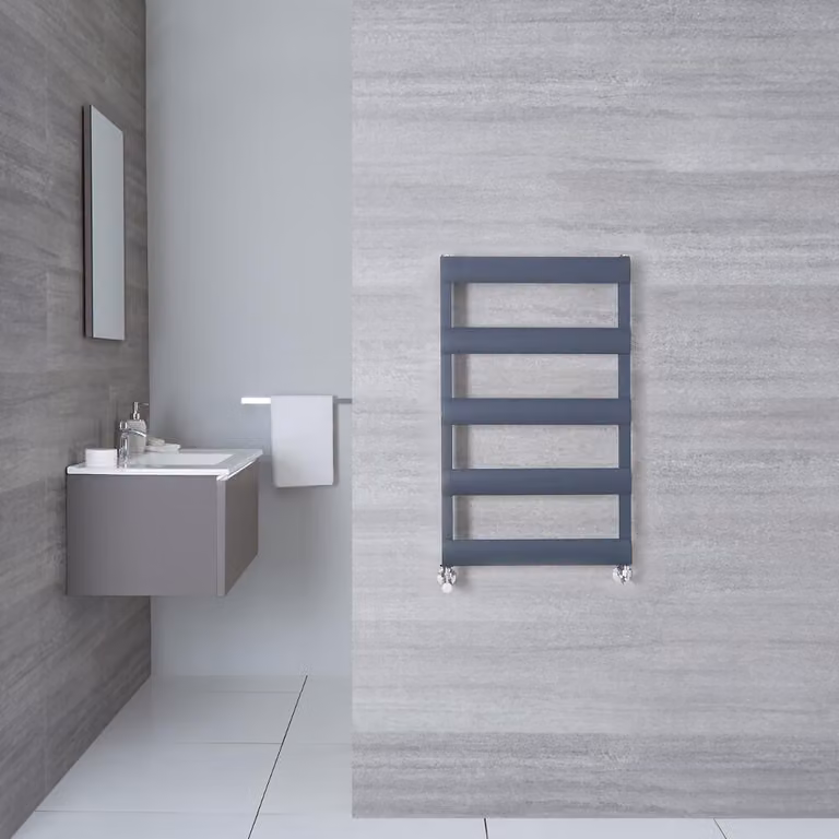 Scaldasalviette di Design a Scaletta - Termoarredo Bagno Antracite - 790 x 500mm - 300 Watt - Gradus