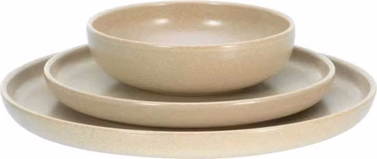 Set da tavola 12 pezzi - Disegno Sabbia - Ceramica adatta a ogni occasione