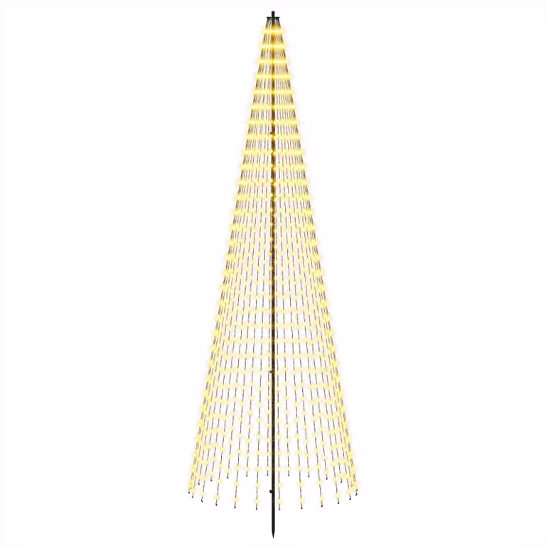 Albero di Natale a LED, 285 cm, 744 LED, luce bianca calda, struttura in ferro, colore nero