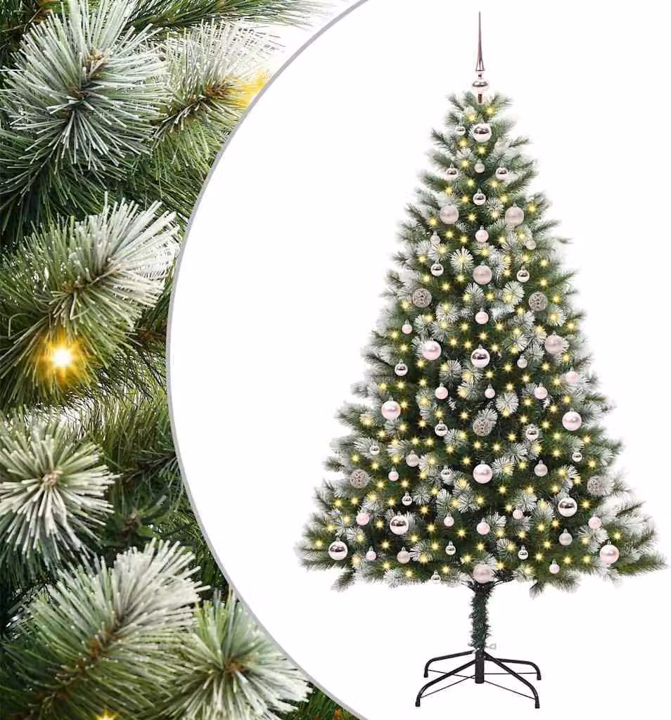 Albero di Natale artificiale a cerniera con neve fioccata