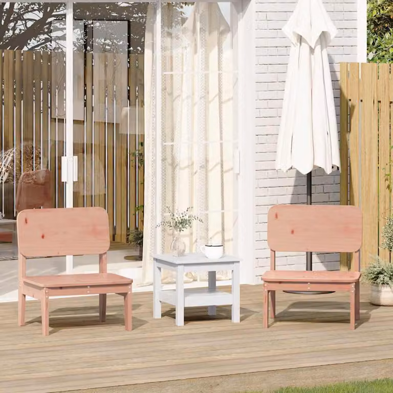 Set di 2 sedie da giardino vidaXL in legno massello di Douglas color marrone L: 60 cm, P: 52,5 cm, H: 72 cm
