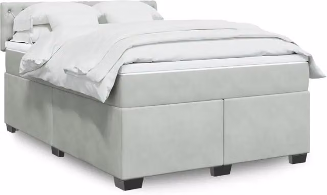 Giroletto a Molle con Materasso Grigio Chiaro 160x200cm Velluto 3288660