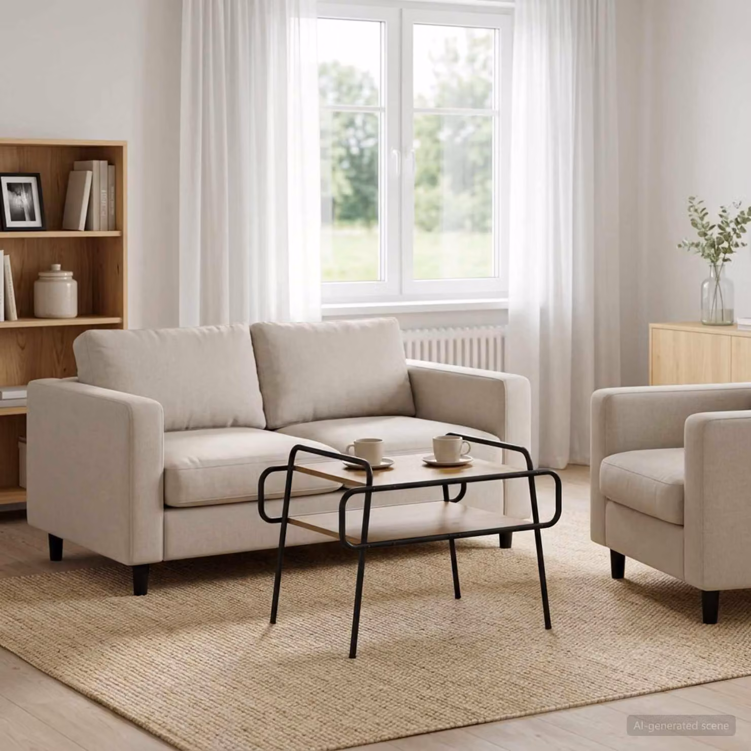 Maison Exclusive - Tavolino da caffè in legno massello di quercia, dimensioni 70 x 50 x 51 cm