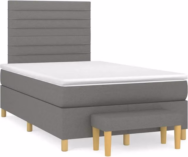 Letto Ibrido vidaXL con Giroletto a Molle e Materasso Grigio e Bianco L/P/H: 120 x 200 x 193 cm