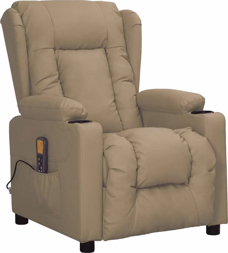 Poltrona per massaggi cappuccino-marrone in Pelle finta