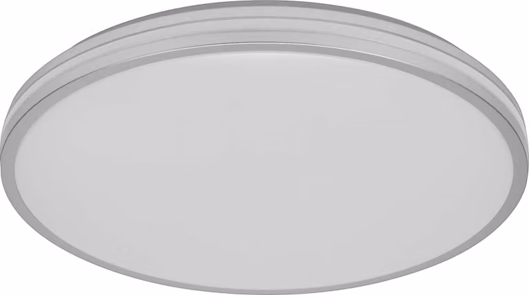 OSRAM Orbis Caleb Lampada da soffitto a LED 490 mm, 36 W, 3000 K bianco caldo, argento, metallo con anello in plastica, IP20