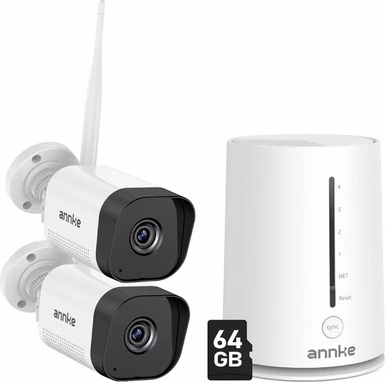 Telecamera di sicurezza wireless, risoluzione 5MP, capacità di visione notturna, I71GK 2pcs con 64G