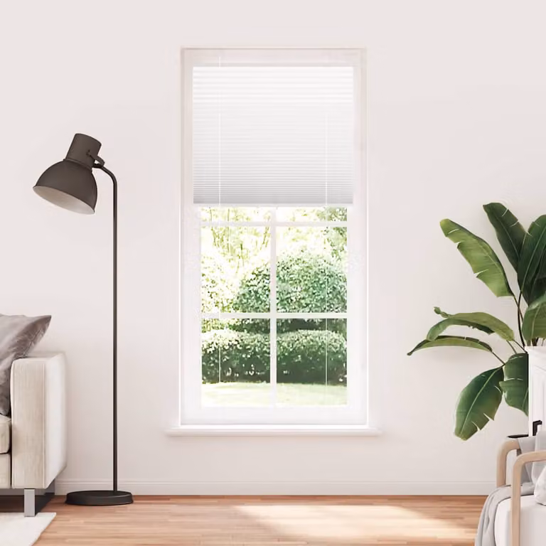 vidaXL Tenda Plissettata Bianca 85x200 cm Larghezza Tessuto 84,4 cm