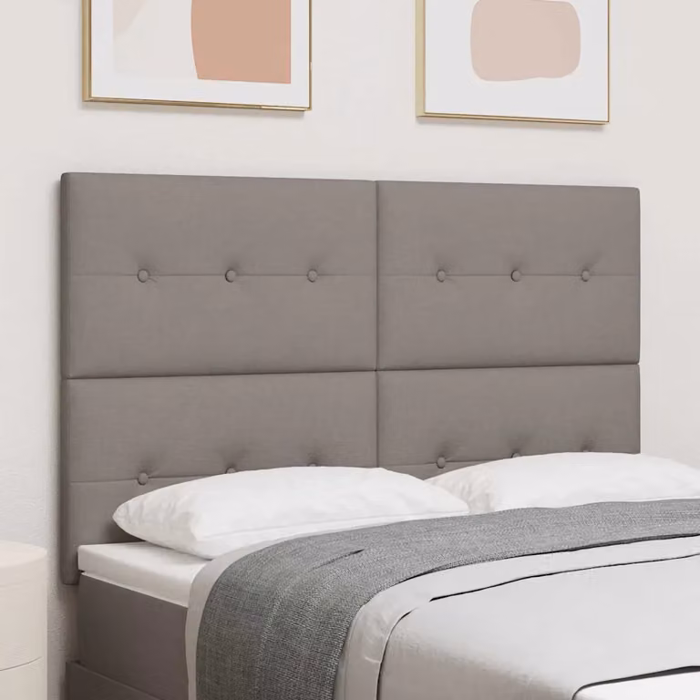 Testiera Letto con LED e Porte USB vidaXL in Tessuto Moderno, Disponibile in Beige o Grigio