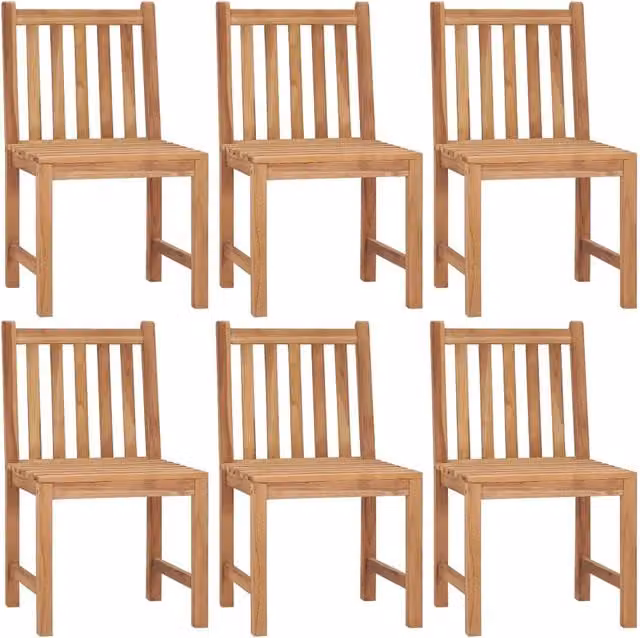 Sedie da Giardino 6 pz con Cuscini in Legno Massello di Teak 3073135