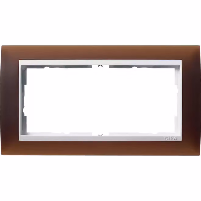 Gira 1002331 Cornice di copertura a 2 fori senza MS per bianco puro Gira Event Opaco Marrone scuro