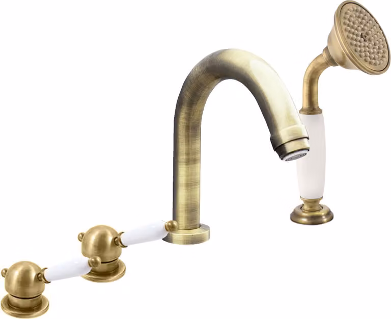 LABE - Miscelatore per vasca a 4 fori, ottone vecchio (bronzo) L562.0PSM, RAV Slezák