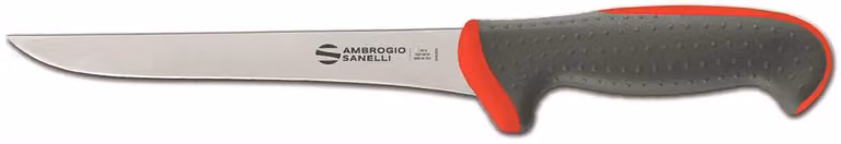 Coltello disosso stretto, lama cm 18, colore rosso, linea Tecna