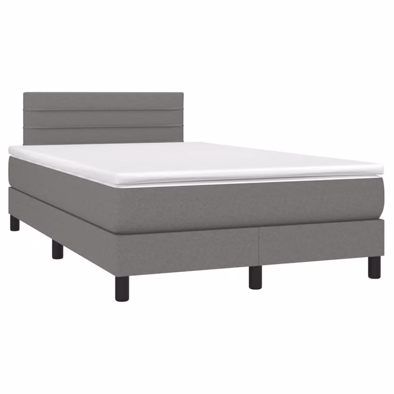 Giroletto a Molle con Materasso Grigio Scuro 120x190cm Tessuto