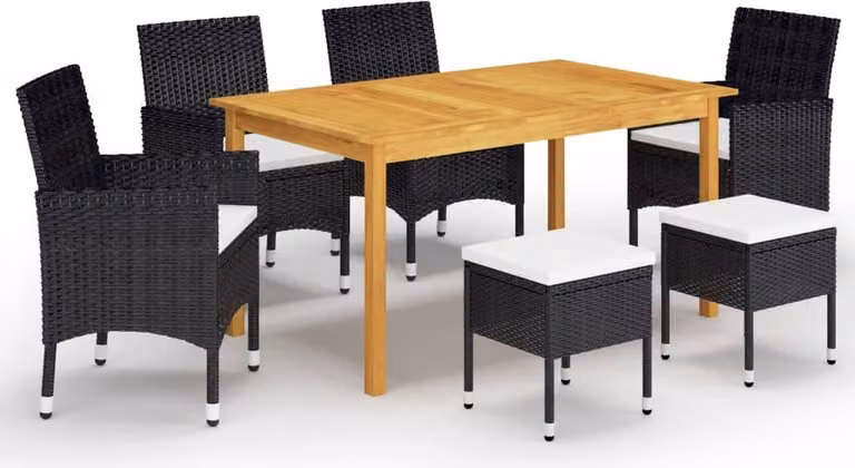 Maison Exclusive - Set da pranzo da giardino 7 pezzi nero