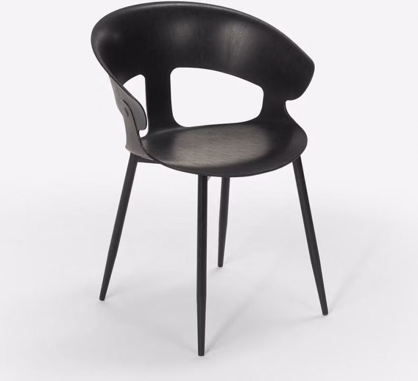 Sedia di design moderno in metallo e polipropilene per cucina bar ristorante Evelyn - Nero