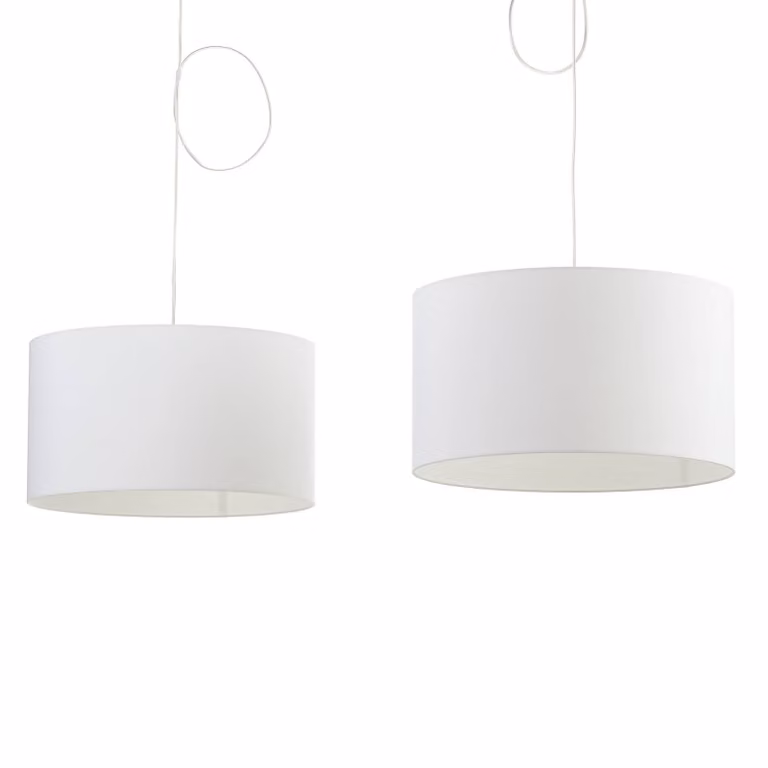 Helestra Lampada a sospensione Certo, dimmerabile, Bianco / Opale, Soggiorno / Sala da pranzo, Tessuto / Stoffa / Seta, Moderno, Lampada a sospensione