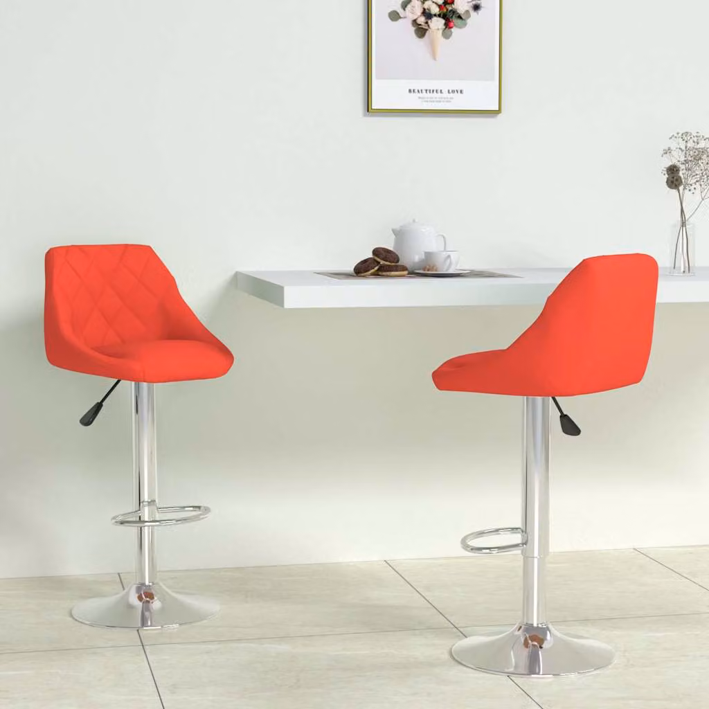 Set di 2 sgabelli da bar vidaXL moderni in similpelle rossa con base girevole a 360 gradi – 1