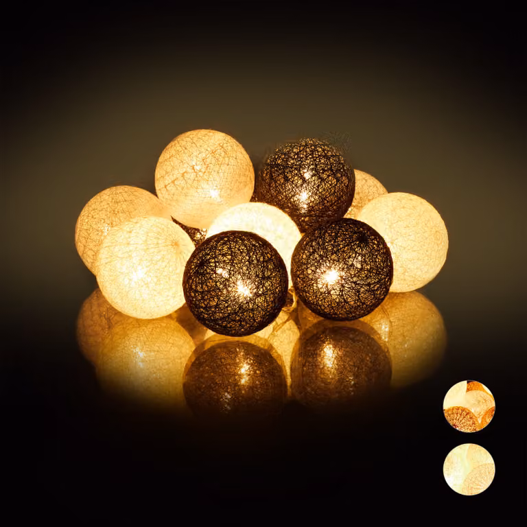 relaxdays Fiaccole a LED con 10 baubles
