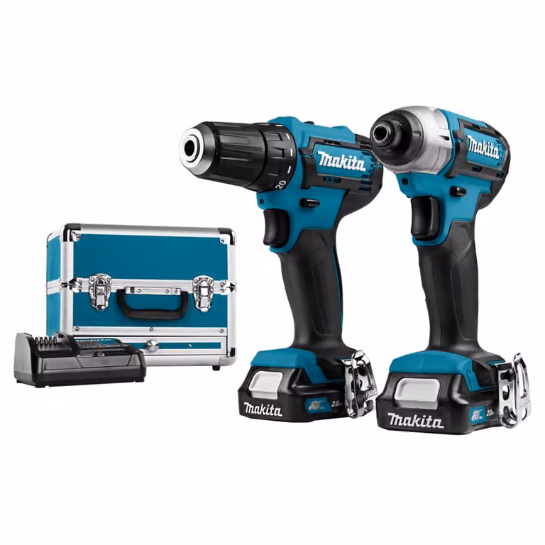 Set combinato Makita trapano e avvitatore a percussione 12 V blu/nero