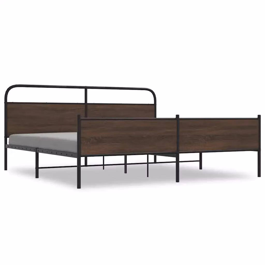 Giroletto vidaXL in metallo e MDF color rovere marrone, L/P: 200 x 200 cm – 2