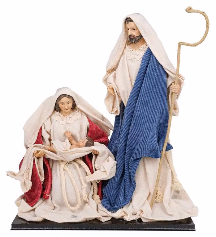 Natività Giuseppe Maria e Gesù Bambino H33 cm in Resina
